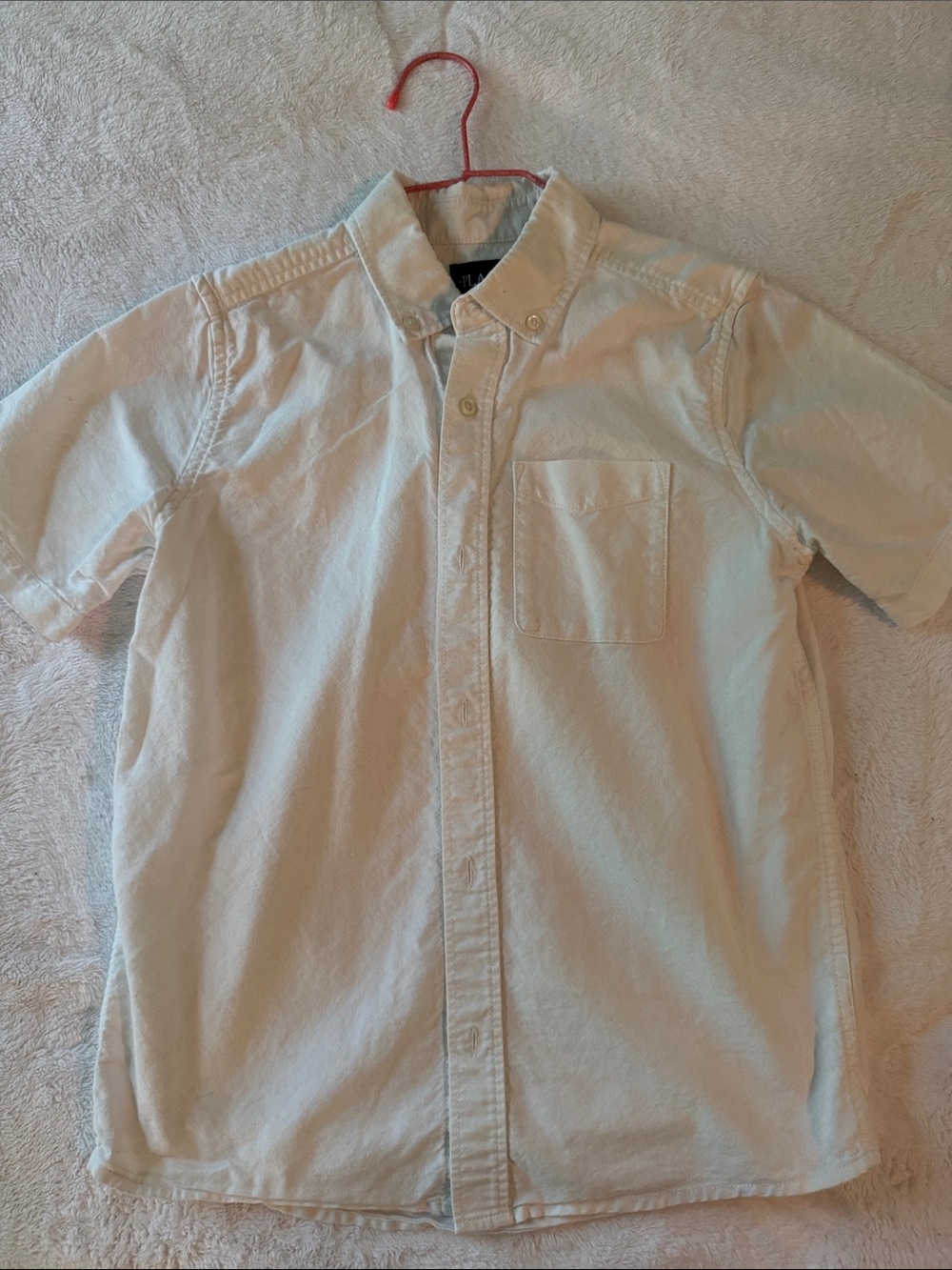 The Children's Place 10/12 White Short-Sleeve Button-Down Shirt